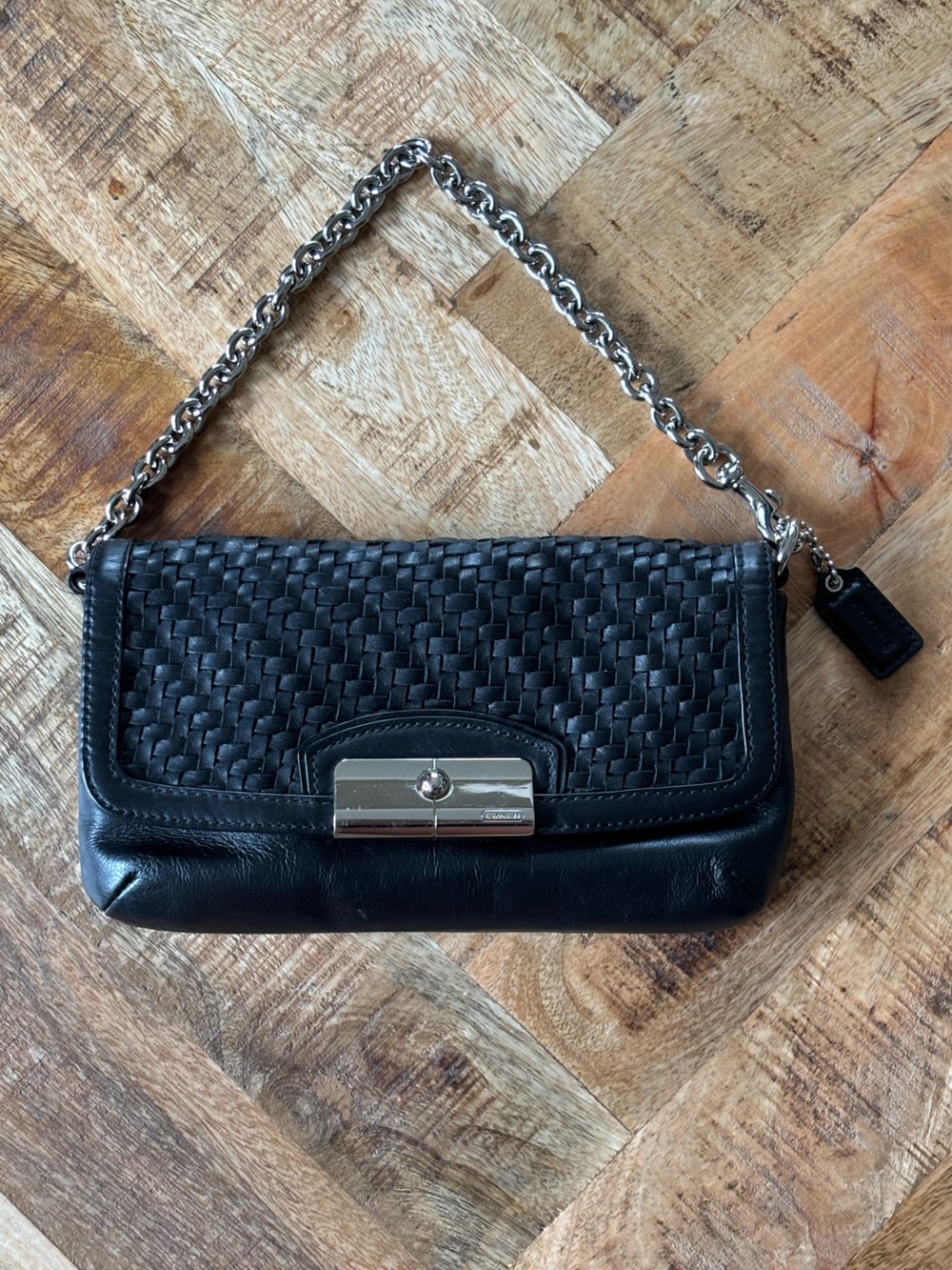🪢🖤COACH Kristen Woven Large Wristlet Mini Bag🖤🪢